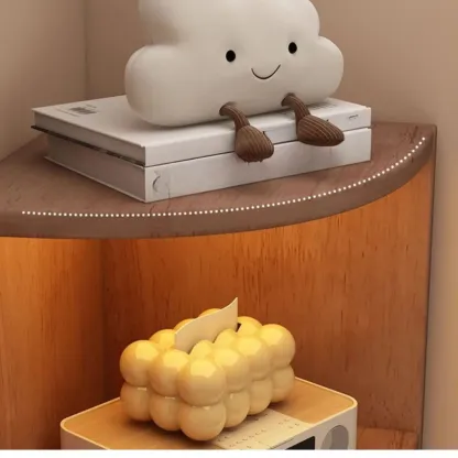 71" Minimalist Corner Storage Display Cabinet With Lighting Image - 9