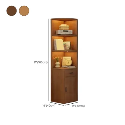 71" Minimalist Corner Storage Display Cabinet With Lighting #size