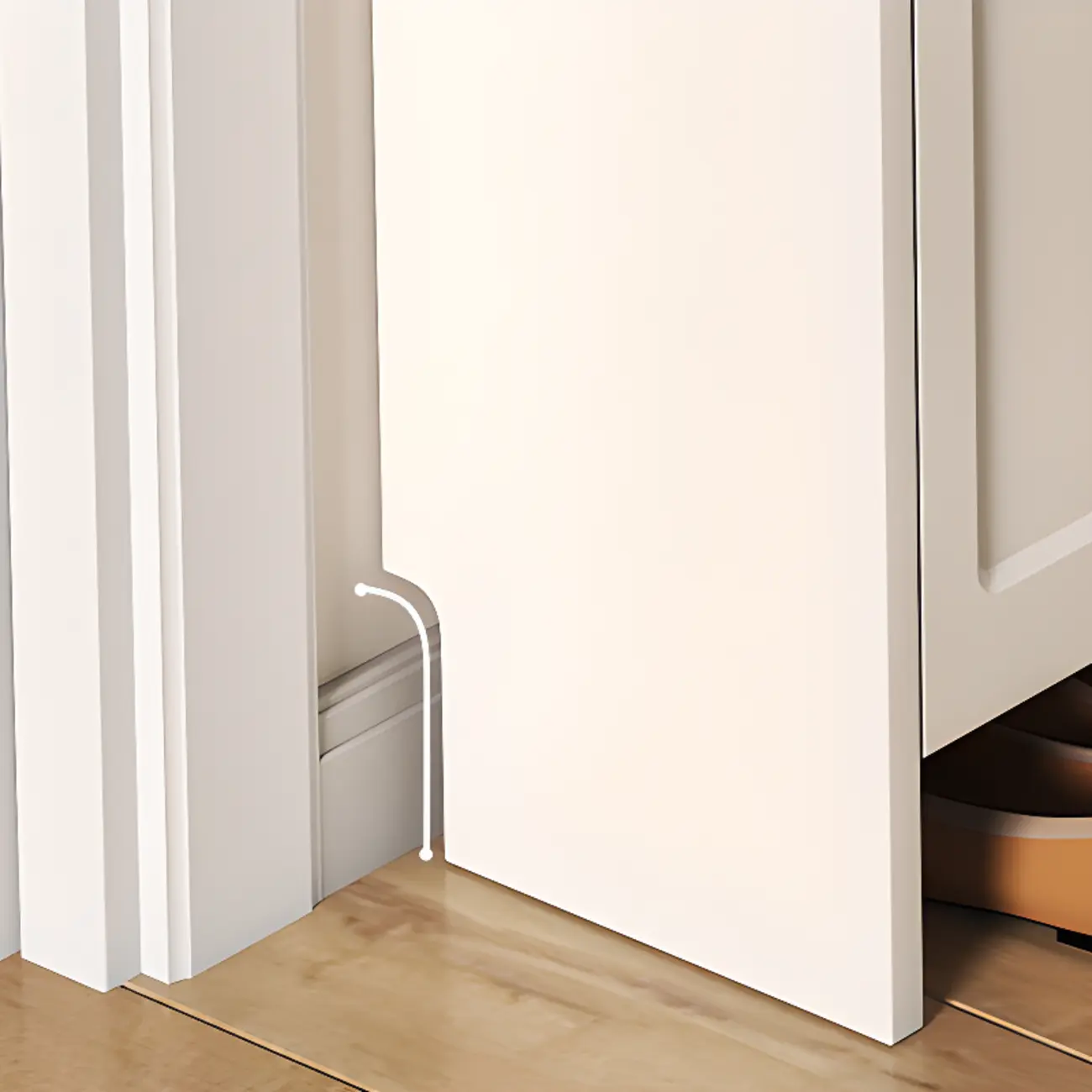 Slim Drop Front 3-Tier White Wood Shoe Storage Cabinet Image - 14 | homeyfad