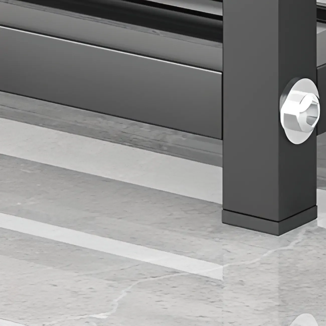 Entryway Black Metal Shoe Storage Bench with Cushion Image - 13