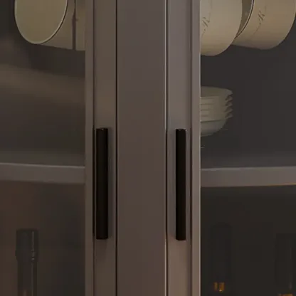 71“ Tall Modern Gray Wooden Corner Bar Cabinet 5-tier Image - 8