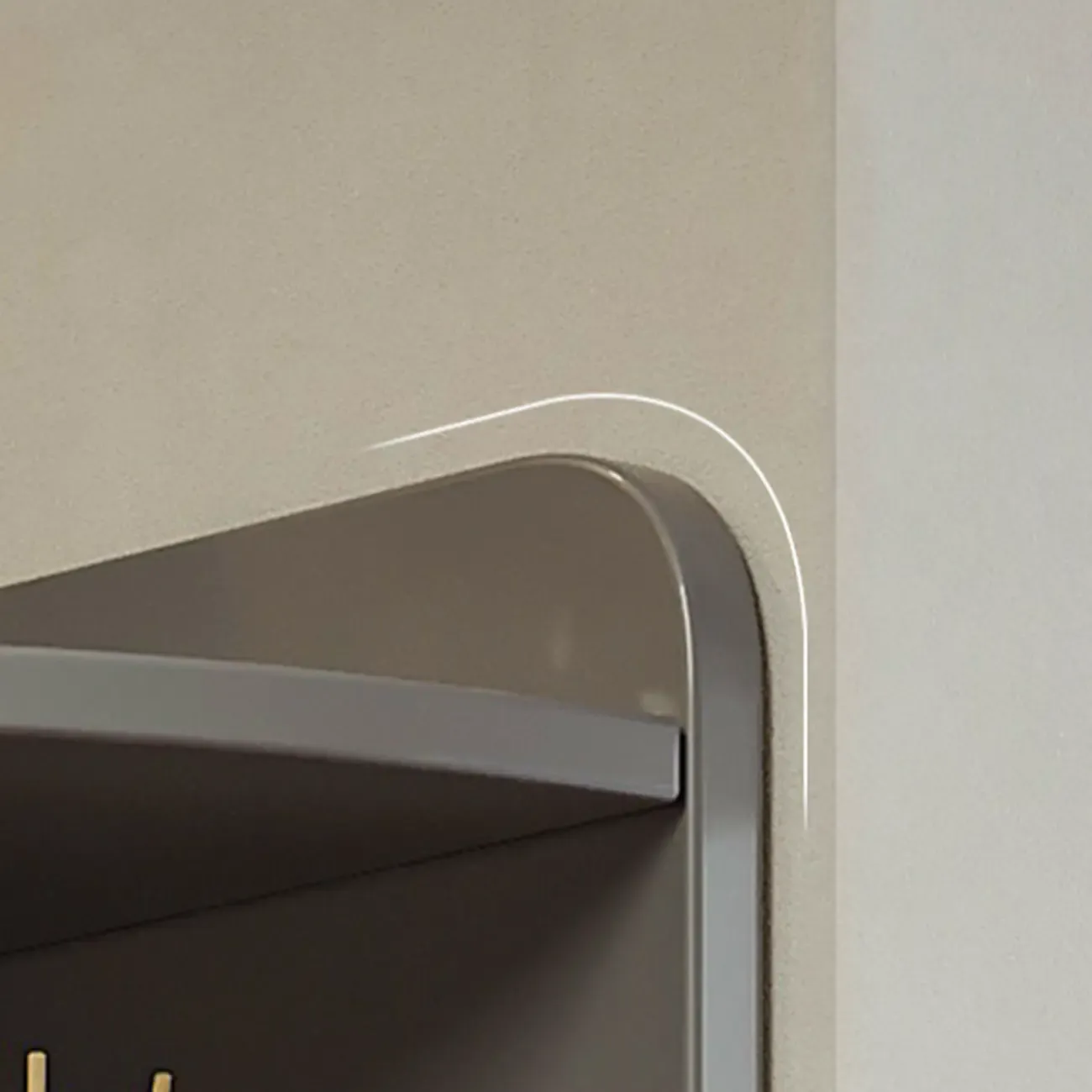 71“ Tall Modern Gray Wooden Corner Bar Cabinet 5-tier Image - 9