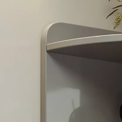 71“ Tall Modern Gray Wooden Corner Bar Cabinet 5-tier Image - 10