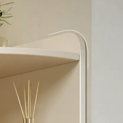 Wooden Corner Display Cabinet with Shelves for Home Image - 11