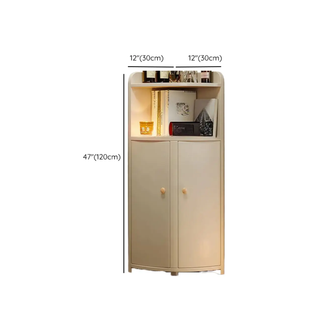 Wooden Corner Display Cabinet with Shelves for Home #size | homeyfad