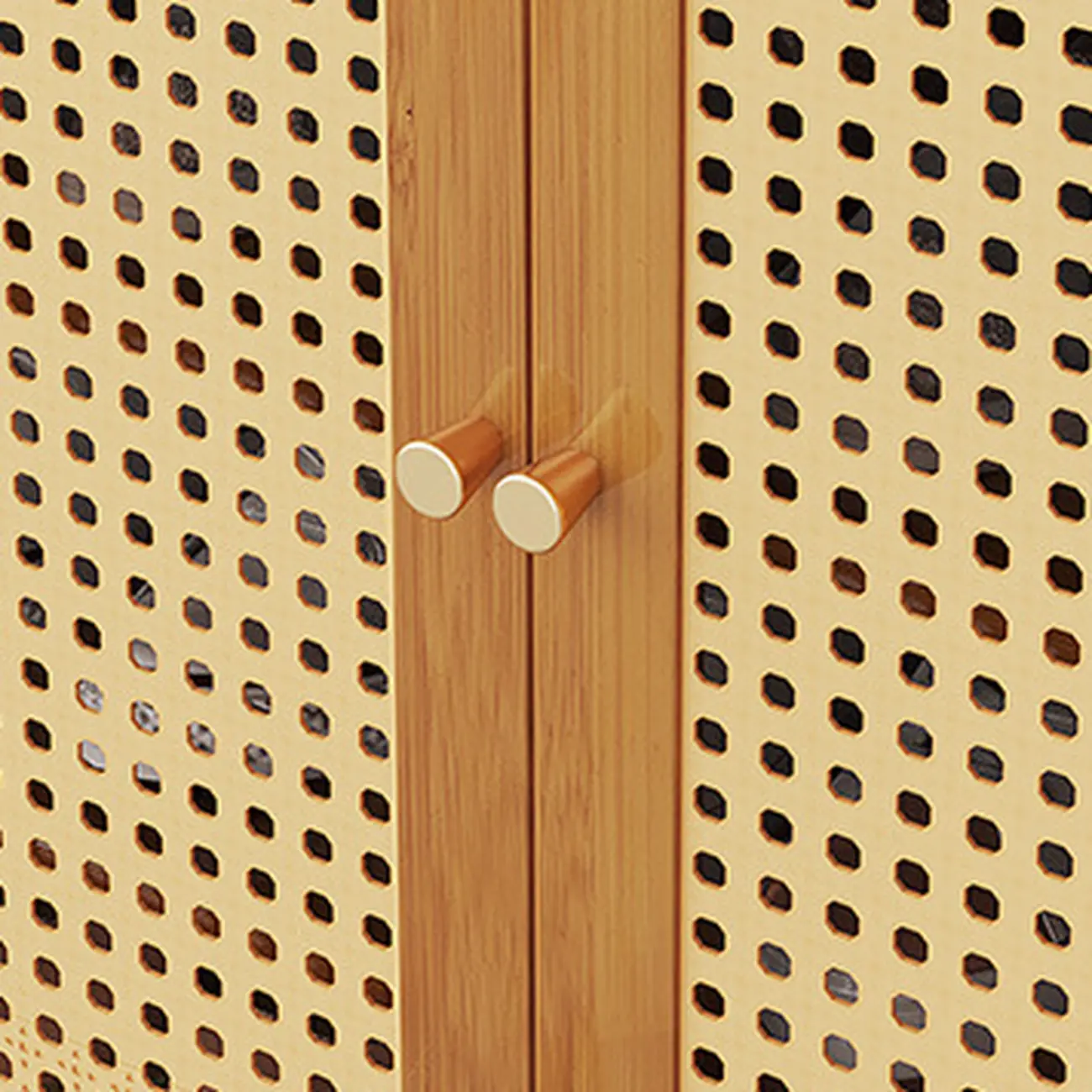 Bohemian Bamboo Entryway Shoe Cabinet with Rattan Doors Image - 7 | homeyfad
