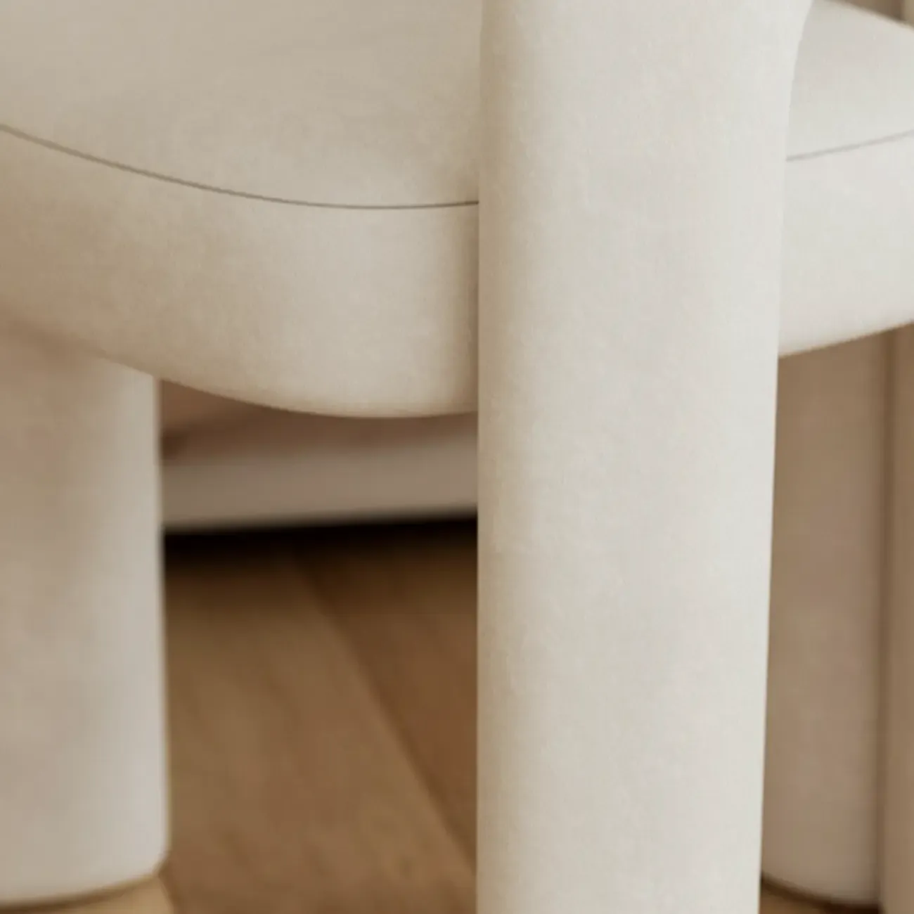 Modern Off-White Fabric Accent Chair with Armrests for Home Image - 9