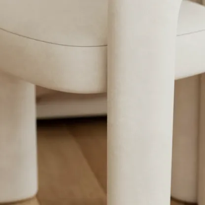 Modern Off-White Fabric Accent Chair with Armrests for Home Image - 9
