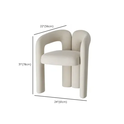 Modern Off-White Fabric Accent Chair with Armrests for Home #size
