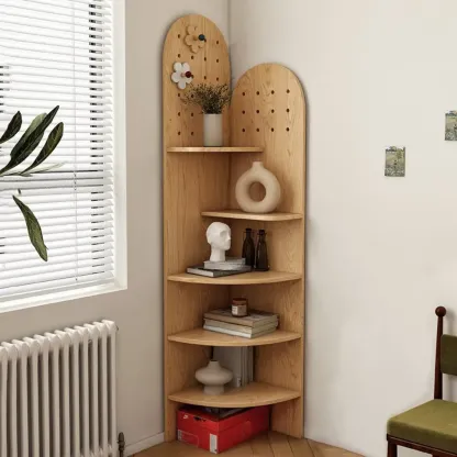 Avocado Green Wood Corner Storage Art Display Cabinet Image - 3