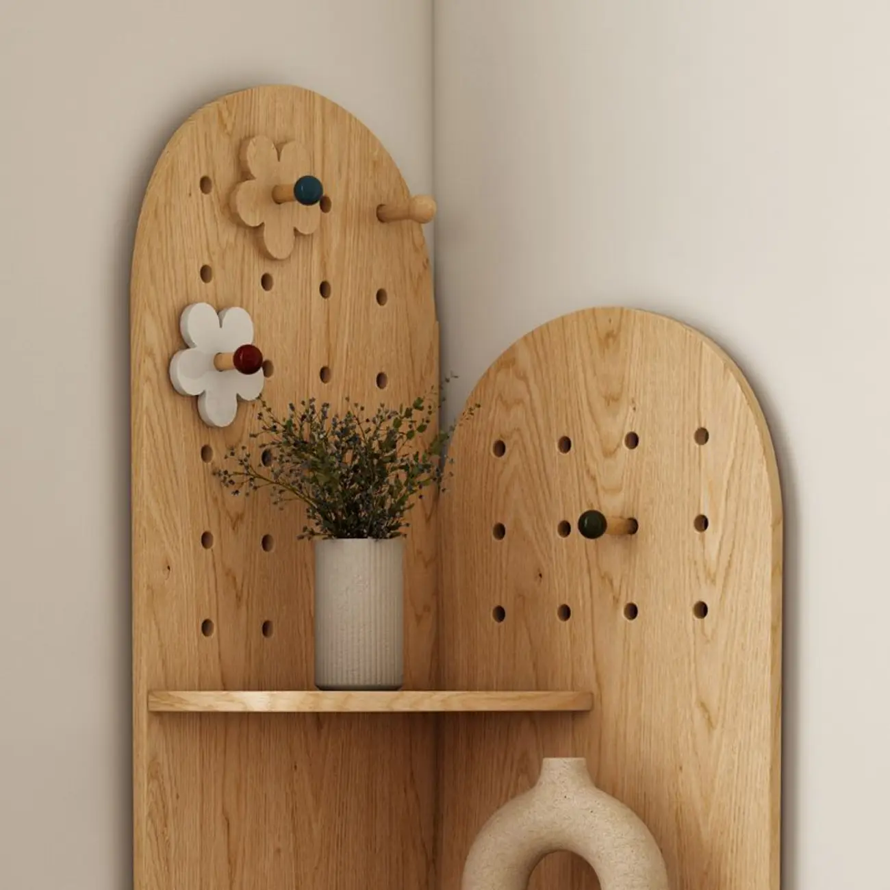 Avocado Green Wood Corner Storage Art Display Cabinet Image - 7 | homeyfad