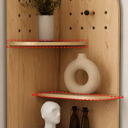 Avocado Green Wood Corner Storage Art Display Cabinet Image - 12