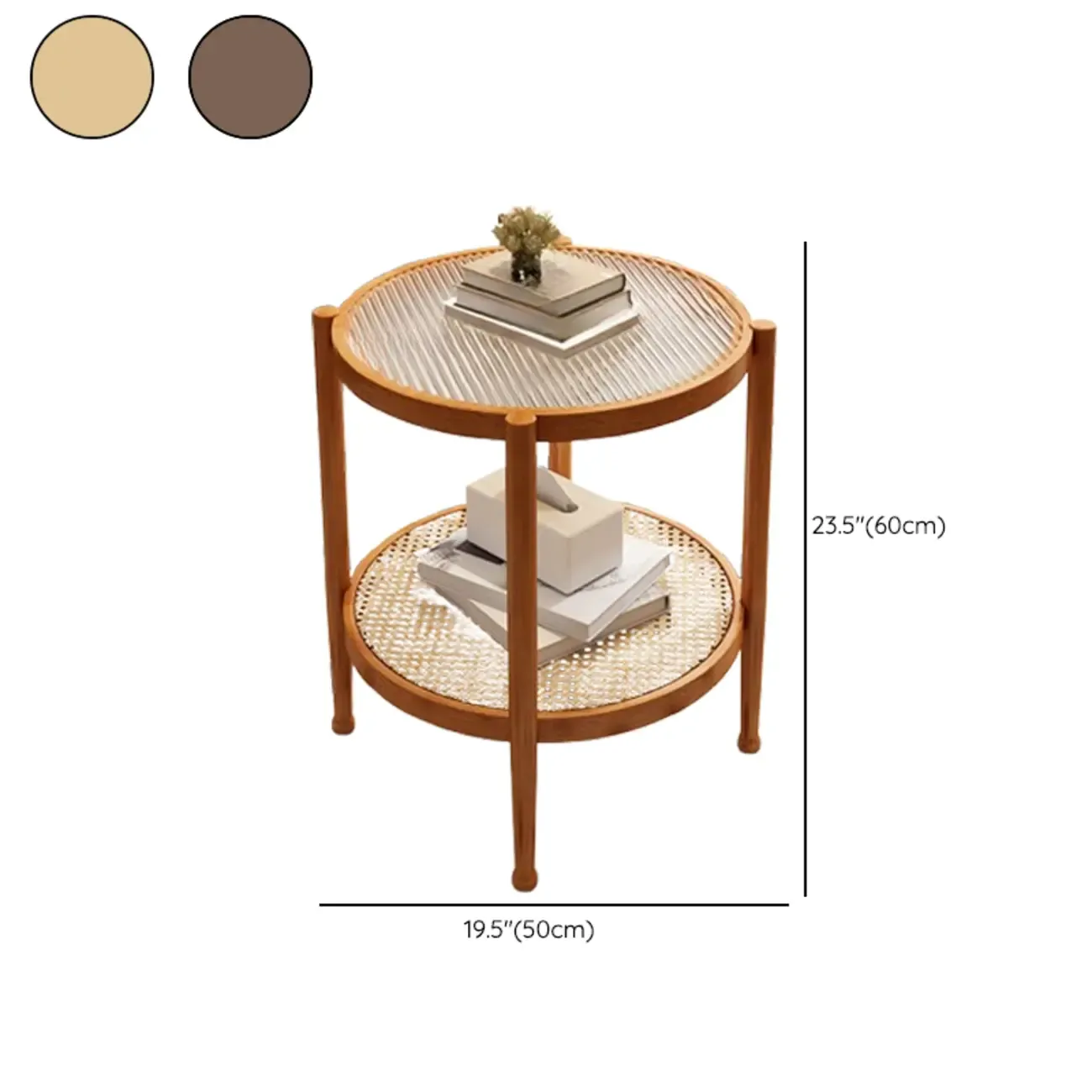 Modern White Rectangle Glass Coffee Table with Shelf Image - 35