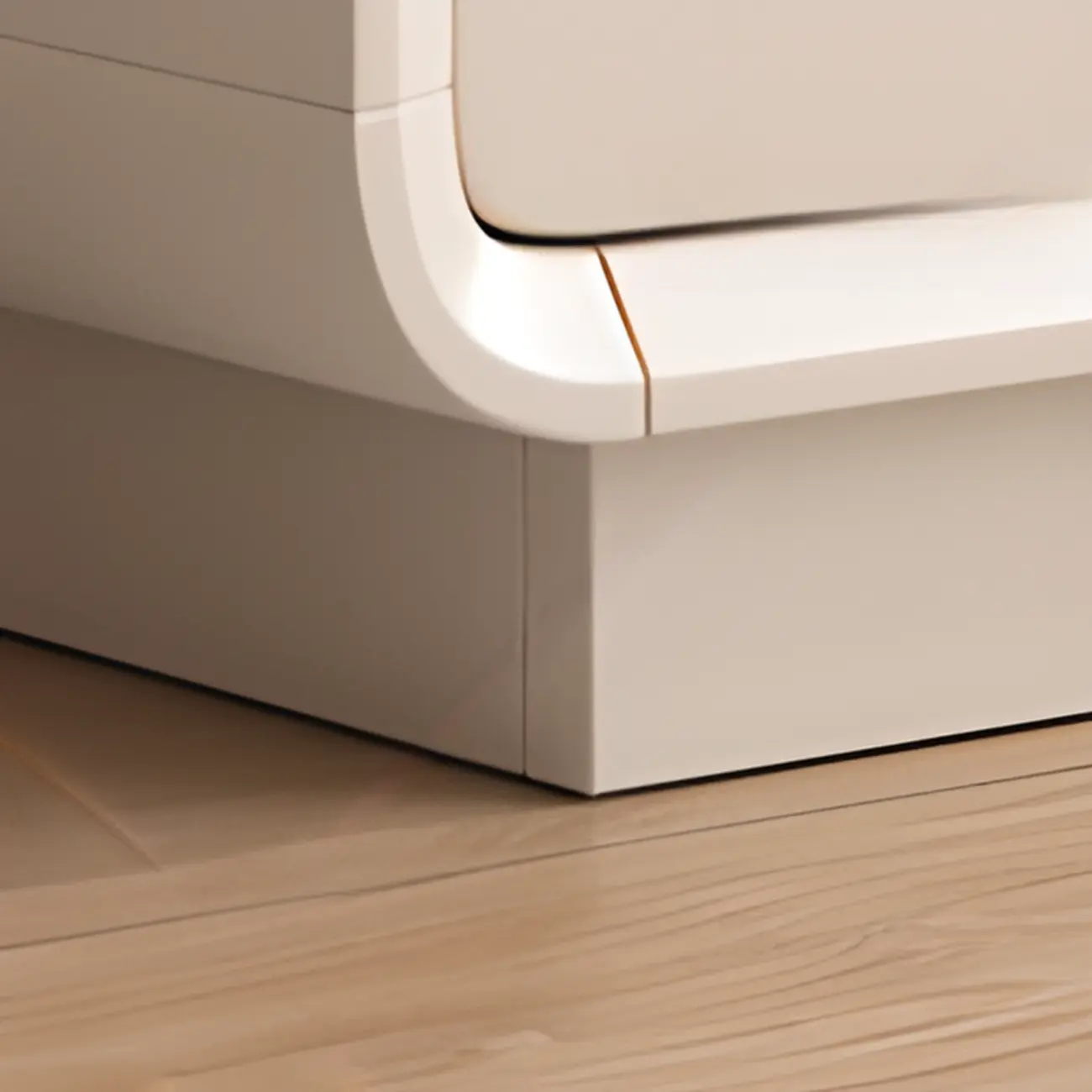 Minimalist White Wooden TV Stand with Open Storage and Drawers Image - 11 | homeyfad