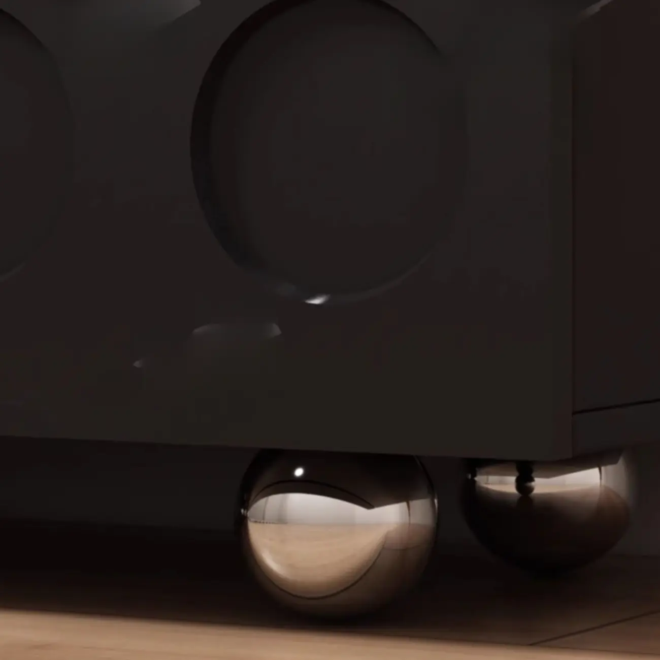 Hallway Black Engineered Wood Shoe Cabinet on Wheels Image - 8 | homeyfad