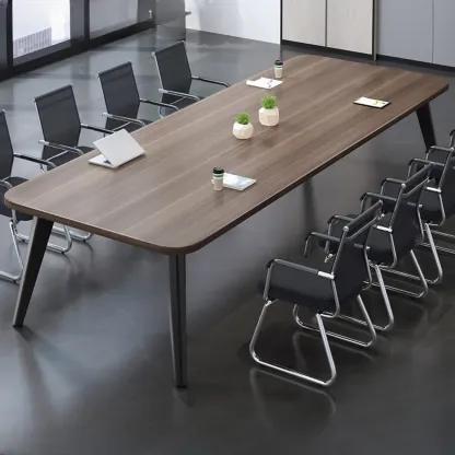 Traditional Brown Engineered Wood Rectangle Office Desk Image - 2