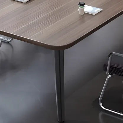 Traditional Brown Engineered Wood Rectangle Office Desk Image - 4