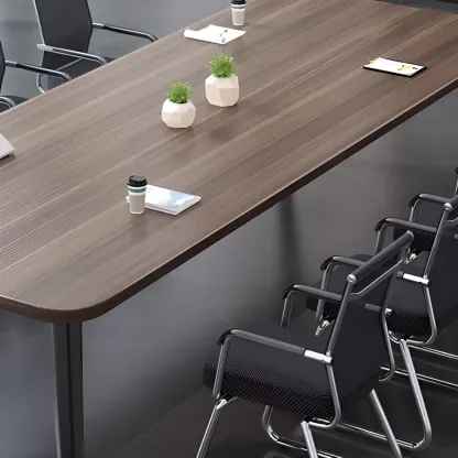 Traditional Brown Engineered Wood Rectangle Office Desk Image - 5