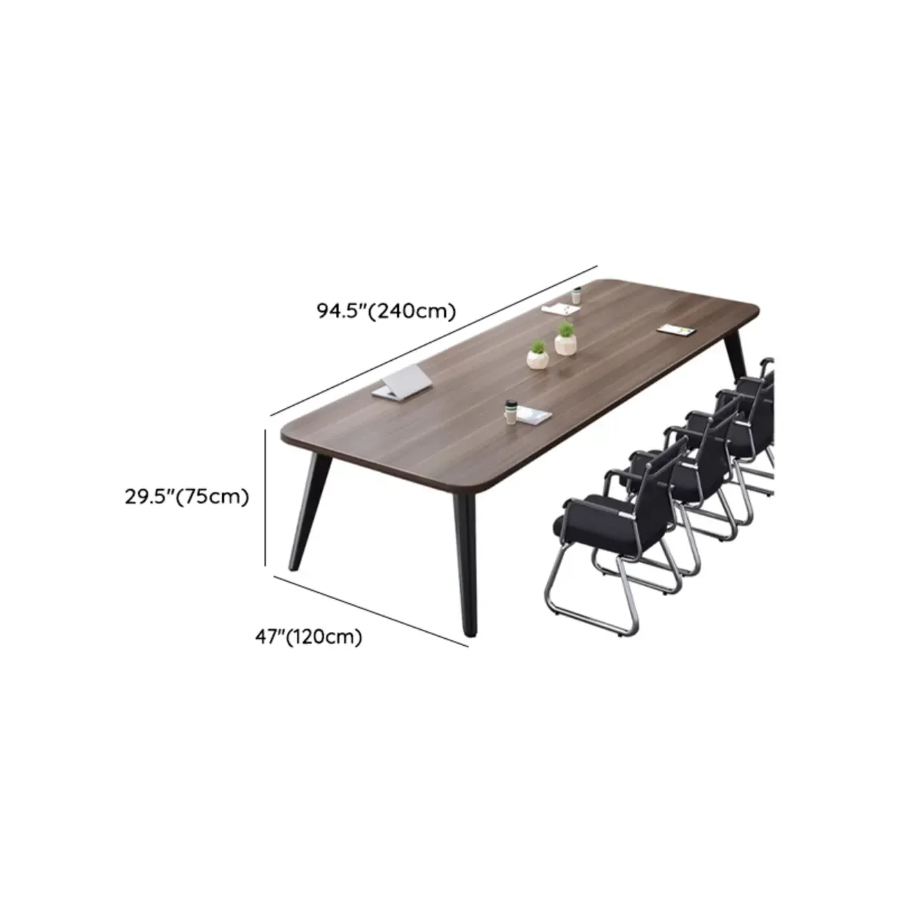 Traditional Brown Engineered Wood Rectangle Office Desk Image - 13