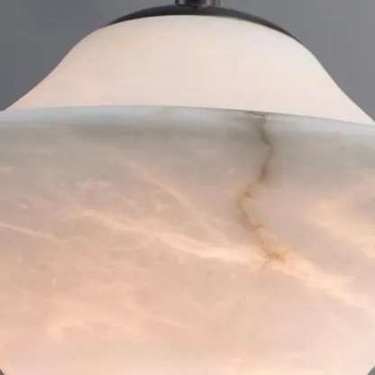 Adjustable White Stone Schoolhouse Kitchen Pendant Lighting Image - 5