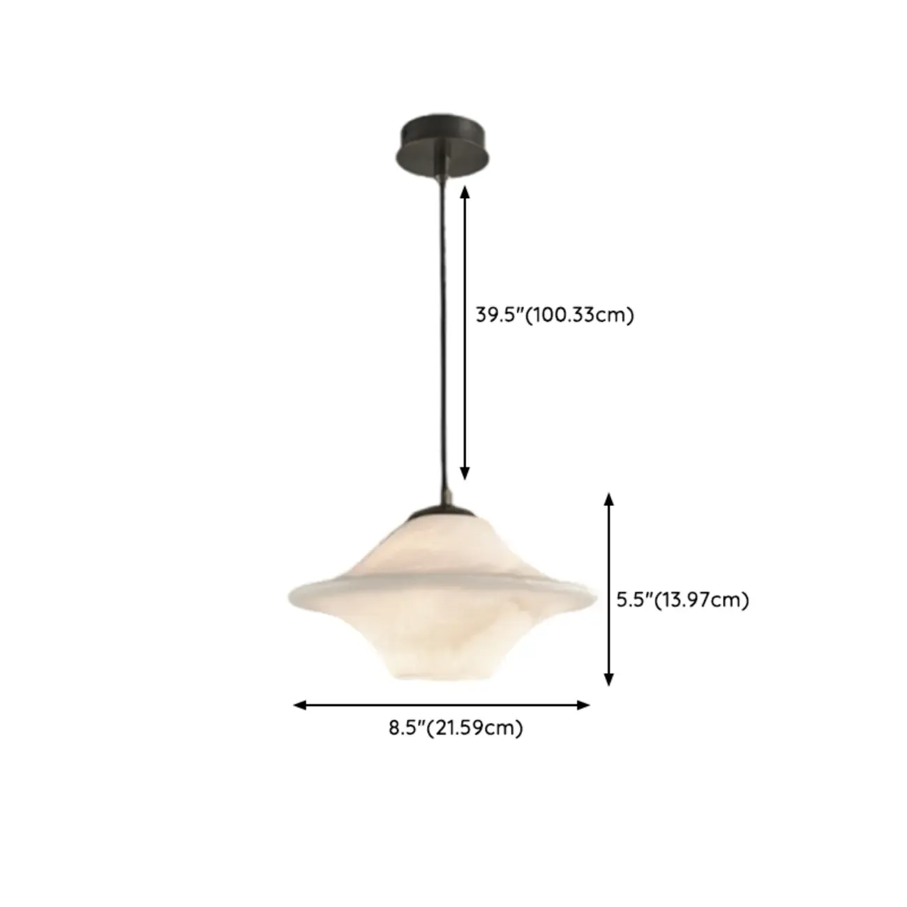 Adjustable White Stone Schoolhouse Kitchen Pendant Lighting Image - 7