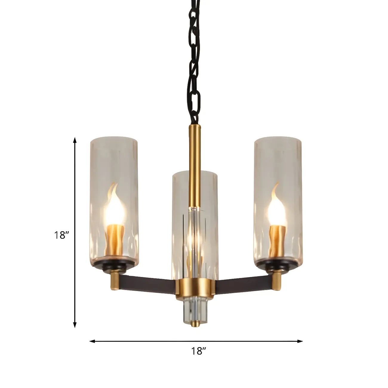 Gold Linear Glass Modern Crystal Chandelier Light Image - 6 | homeyfad