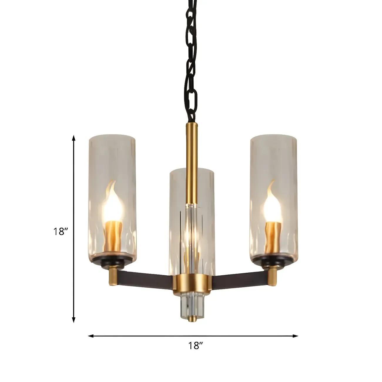 Gold Linear Glass Modern Crystal Chandelier Light Image - 6