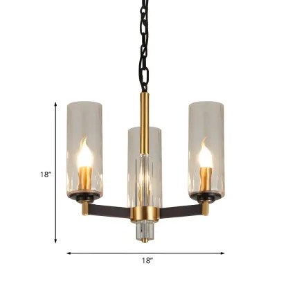 Gold Linear Glass Modern Crystal Chandelier Light Image - 6