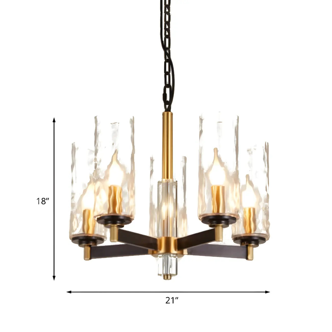 Gold Linear Glass Modern Crystal Chandelier Light Image - 11 | homeyfad