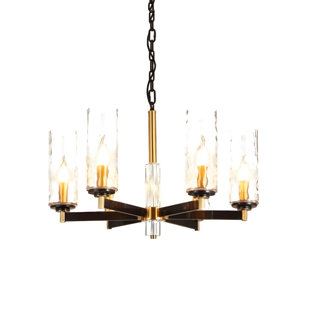 Gold Linear Glass Modern Crystal Chandelier Light Image - 13 | homeyfad