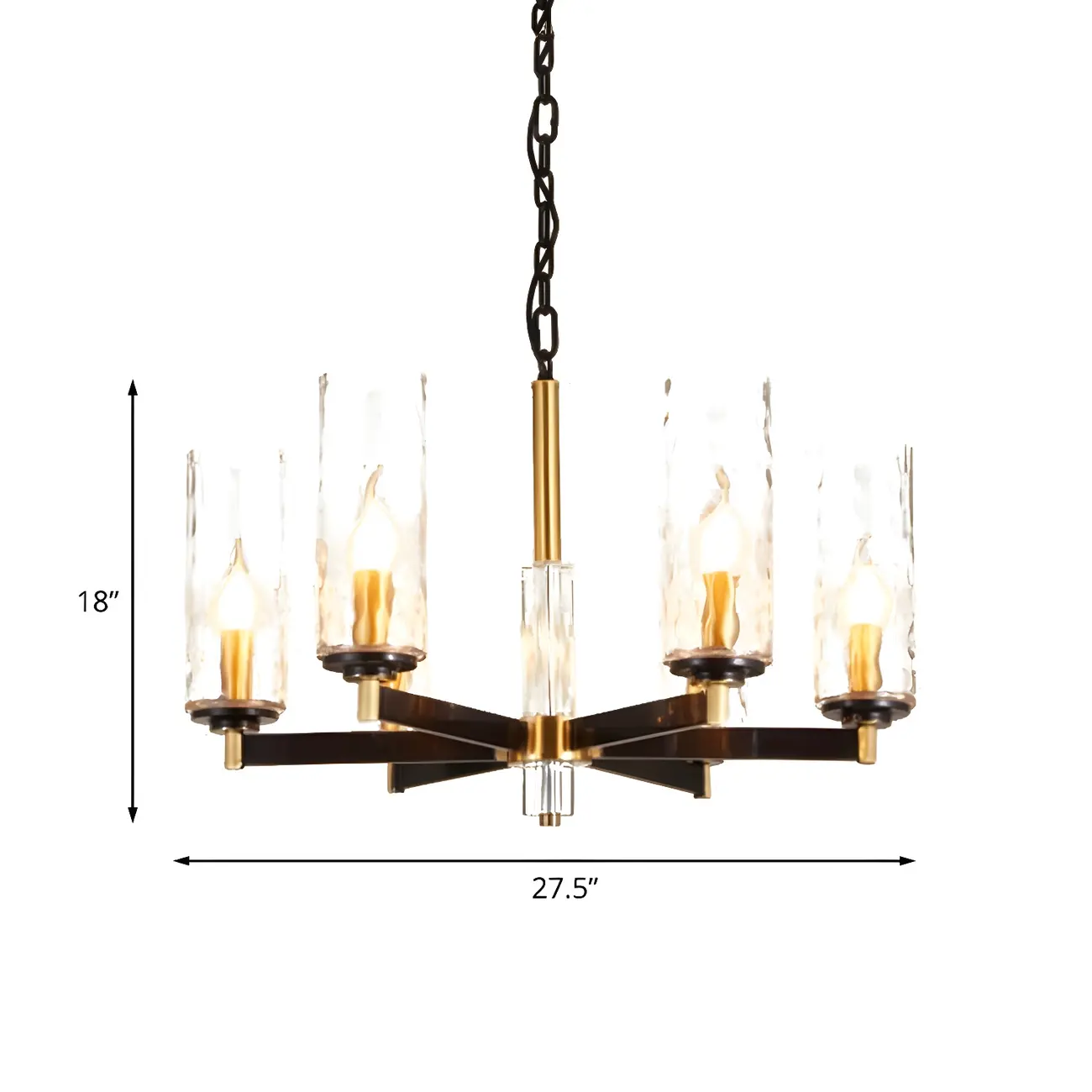 Gold Linear Glass Modern Crystal Chandelier Light Image - 15 | homeyfad