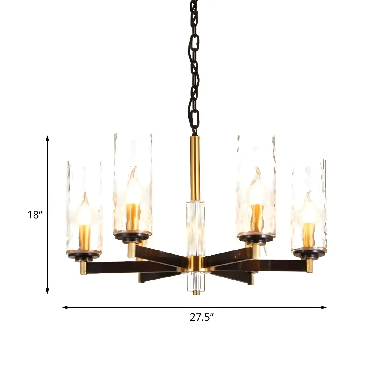 Gold Linear Glass Modern Crystal Chandelier Light Image - 15
