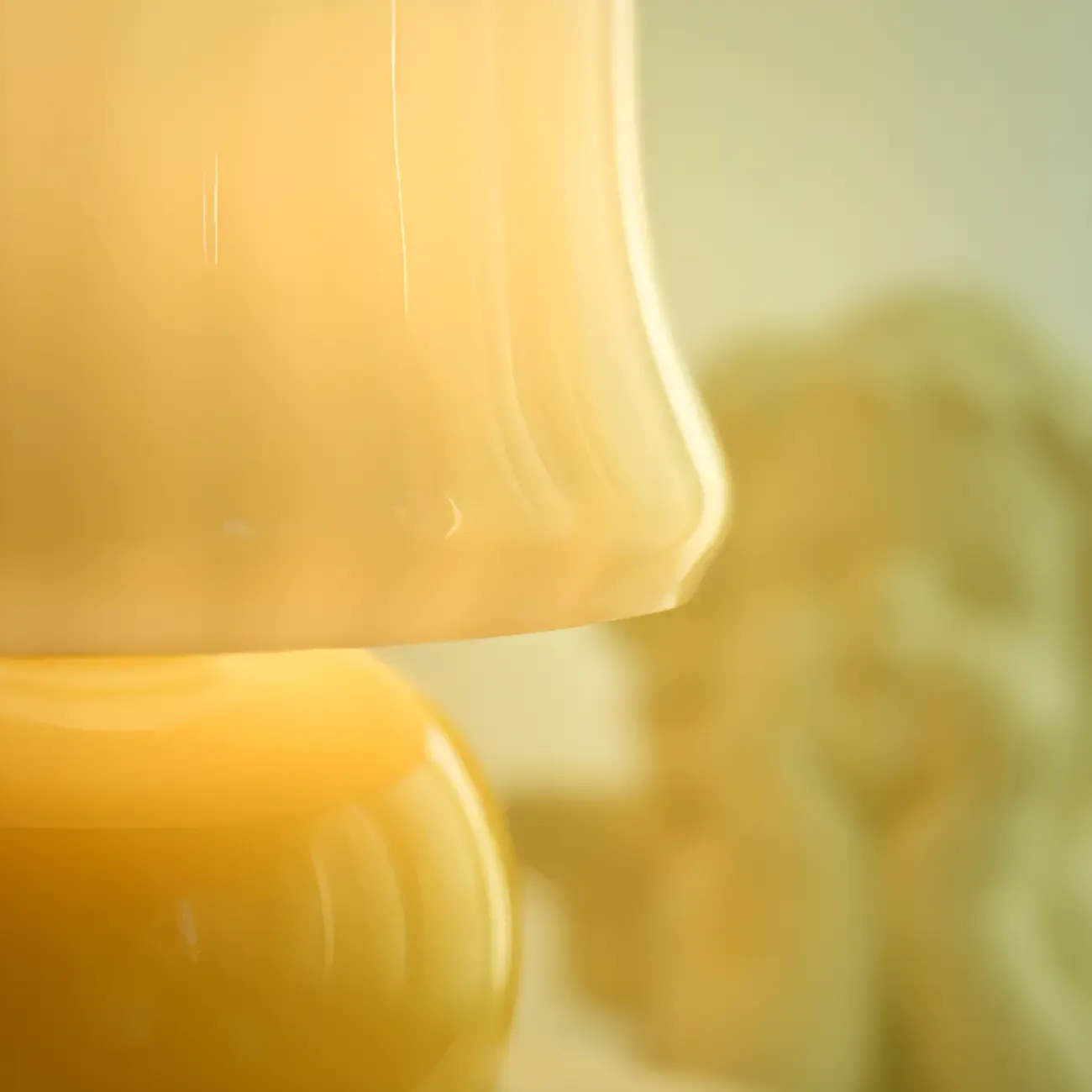 Plug-In Yellow Glass Mushroom Table Lamp for Bedside Lighting   Image - 7