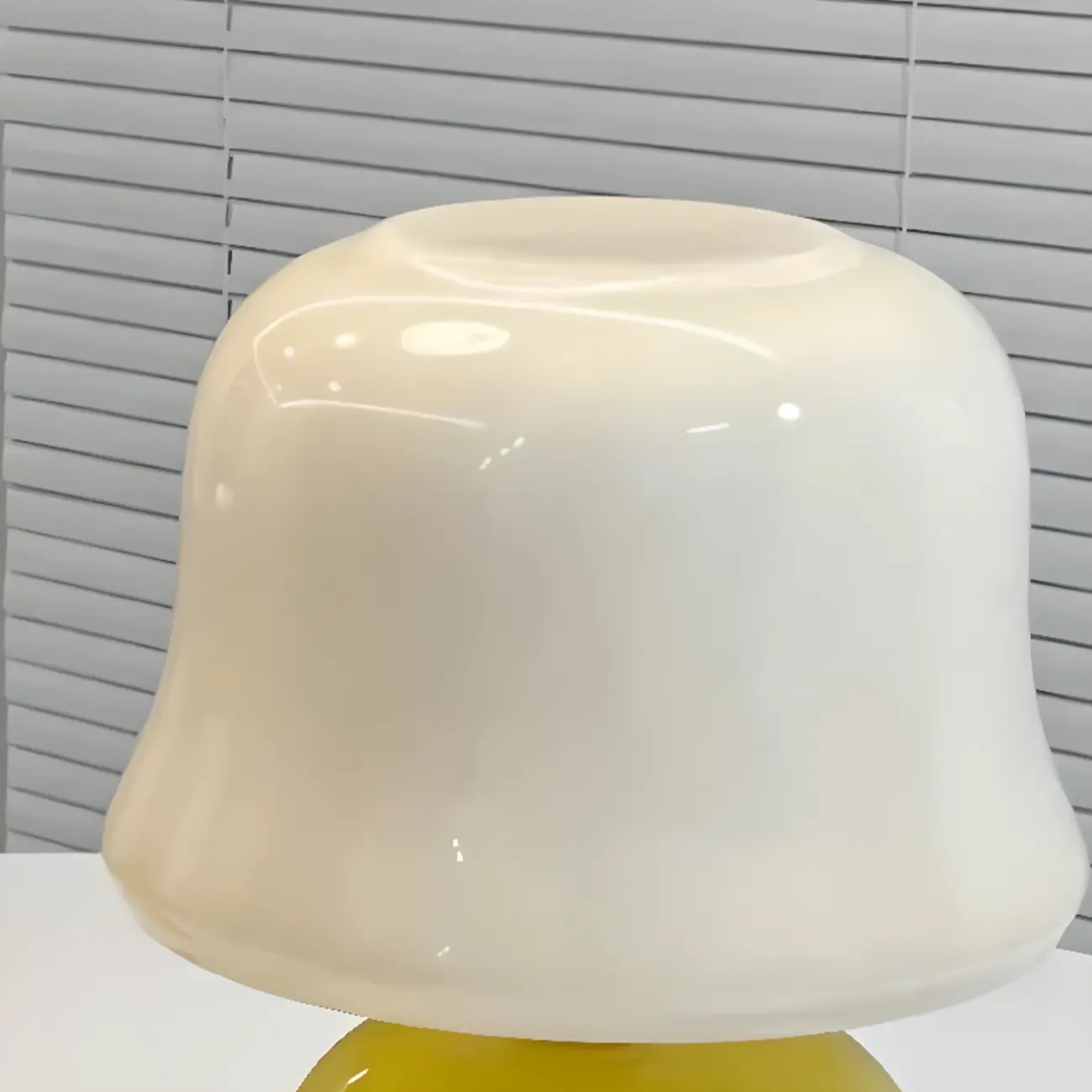 Plug-In Yellow Glass Mushroom Table Lamp for Bedside Lighting   Image - 8 | homeyfad