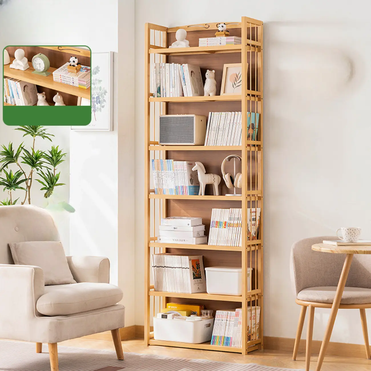 Premium Bamboo Modern Black 5-Shelf Open Bookshelf Image - 23 | homeyfad