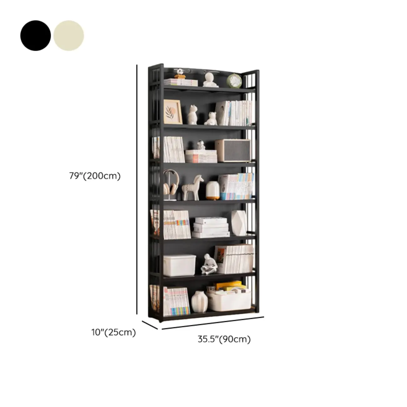 Premium Bamboo Modern Black 5-Shelf Open Bookshelf Image - 40 | homeyfad