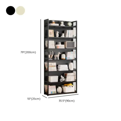 Premium Bamboo Modern Black 5-Shelf Open Bookshelf Image - 40