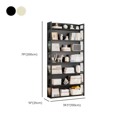 Premium Bamboo Modern Black 5-Shelf Open Bookshelf Image - 41