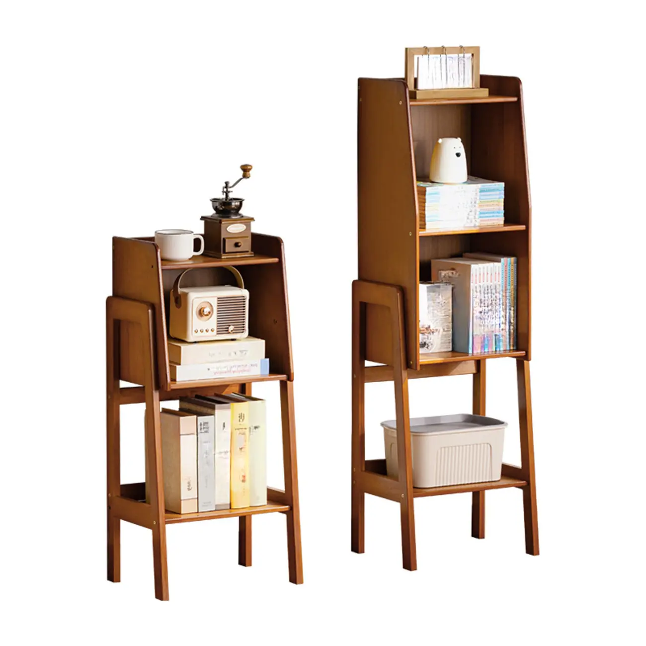 Modern Wooden Ladder Bookcase for Living Room Storage Image - 3 | homeyfad