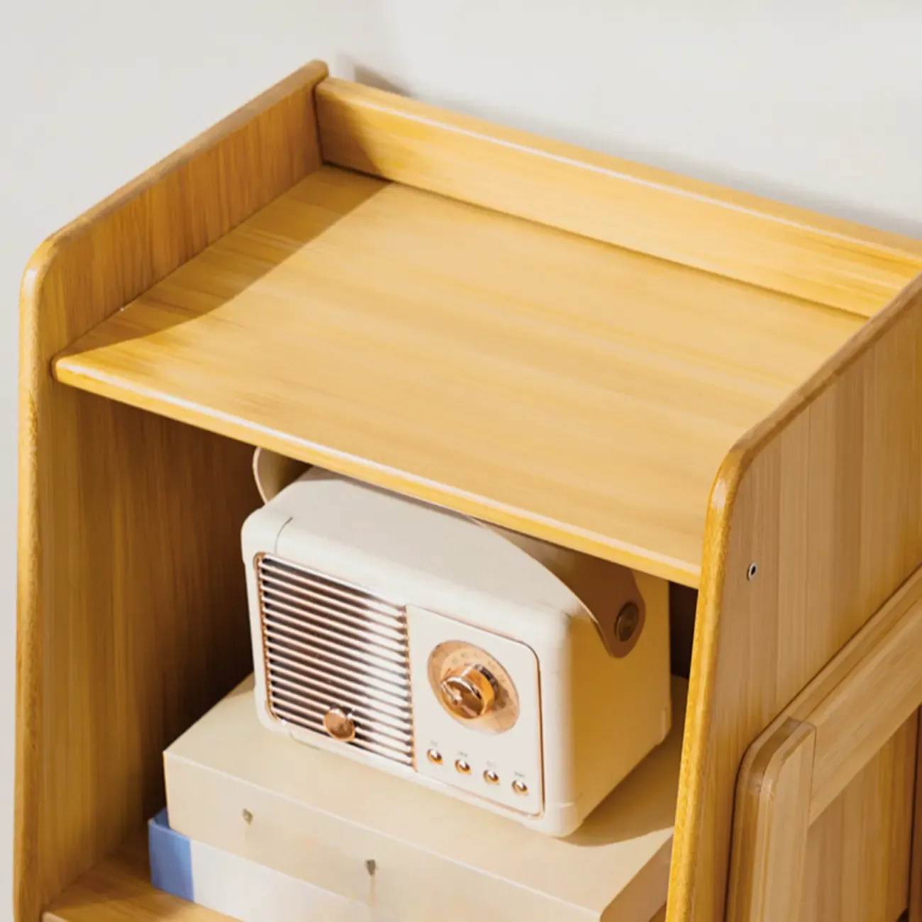 Modern Wooden Ladder Bookcase for Living Room Storage Image - 6