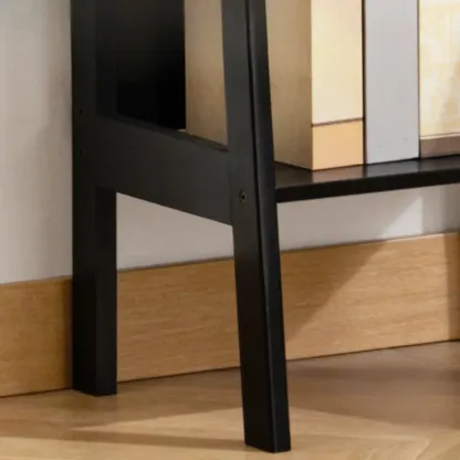 Modern Wooden Ladder Bookcase for Living Room Storage Image - 5