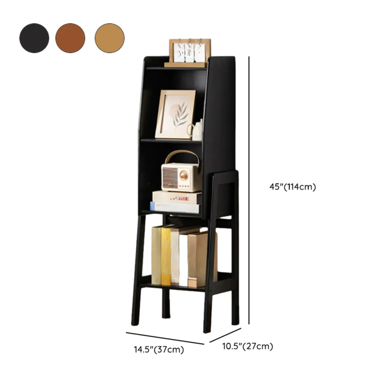 Modern Wooden Ladder Bookcase for Living Room Storage Image - 19 | homeyfad