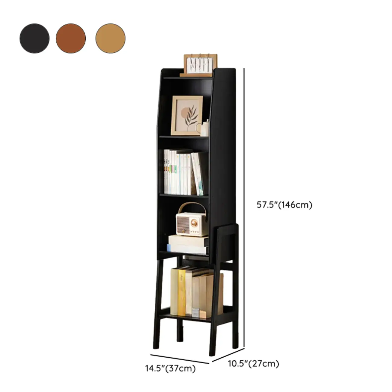 Modern Wooden Ladder Bookcase for Living Room Storage Image - 20 | homeyfad