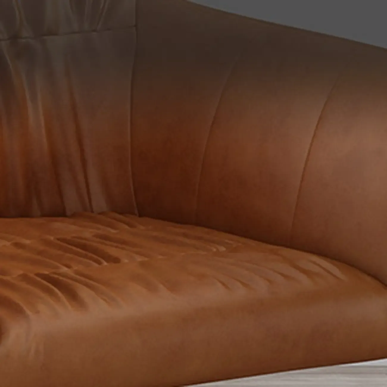 Classic Brown Leather Swivel Office Chair Image - 9