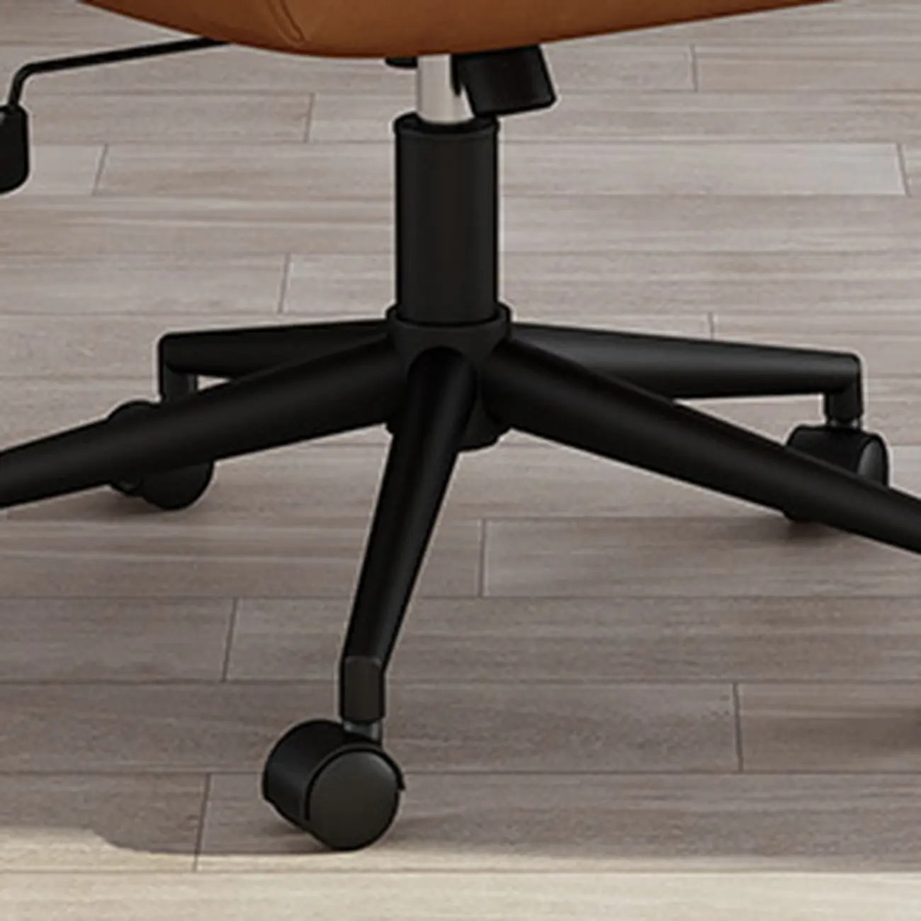 Classic Brown Leather Swivel Office Chair Image - 10 | homeyfad