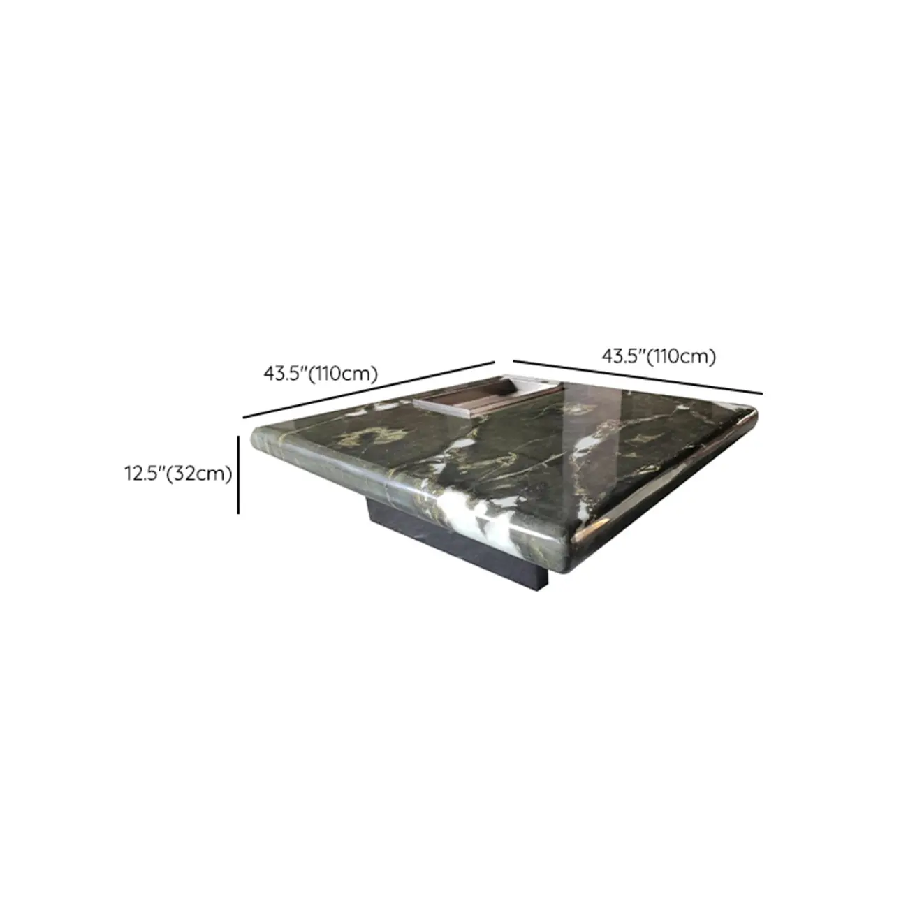 Modern Marble Black Rectangular Sleigh Coffee Table Image - 17 | homeyfad