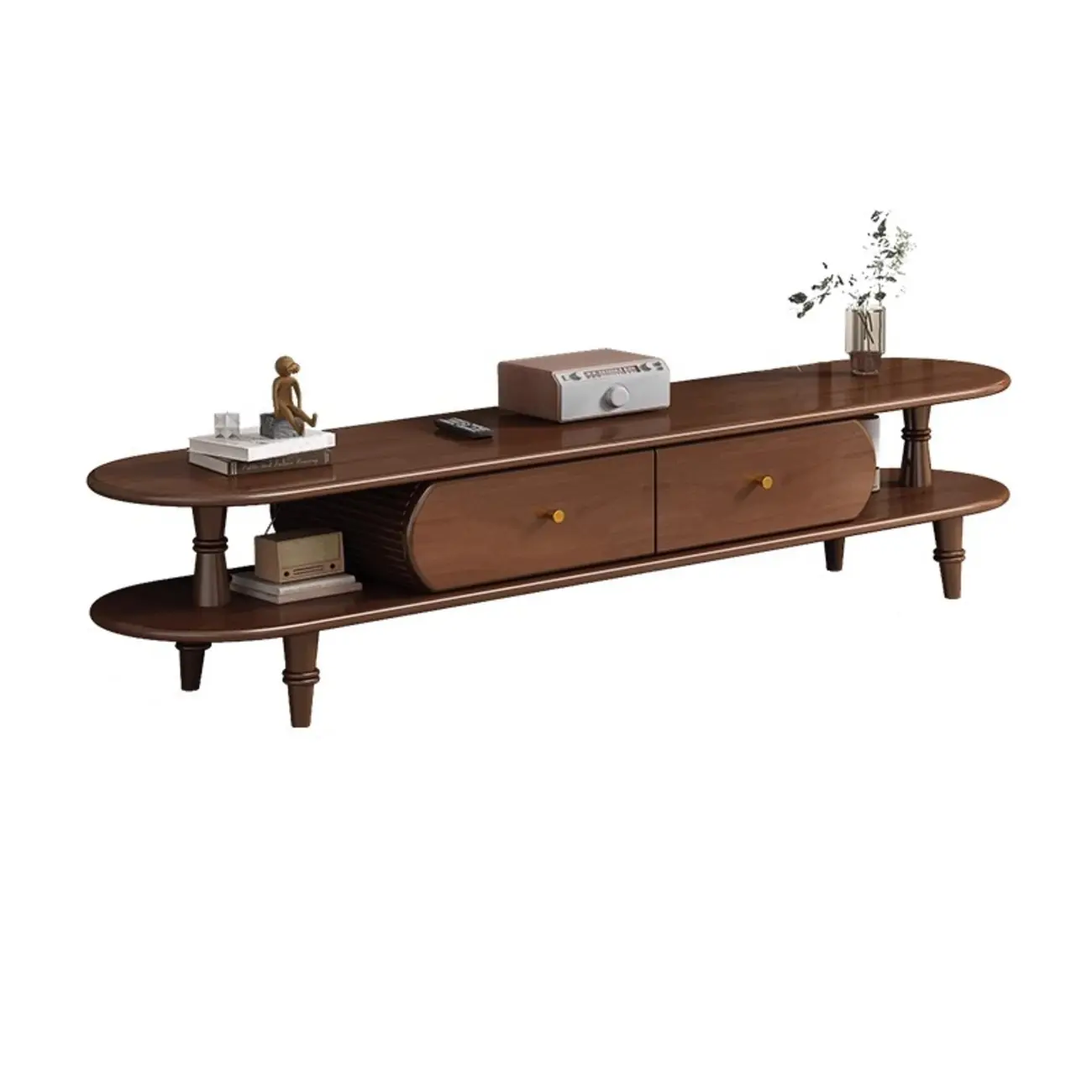Durable Wooden TV Stand with Open Storage for Living Room Image - 4 | homeyfad