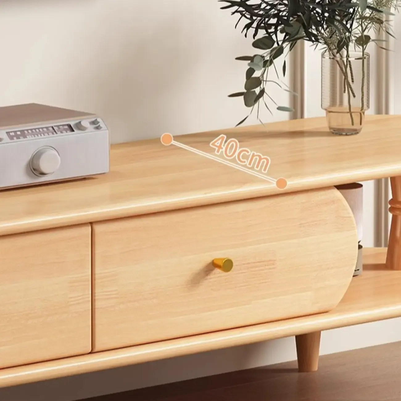 Durable Wooden TV Stand with Open Storage for Living Room Image - 10