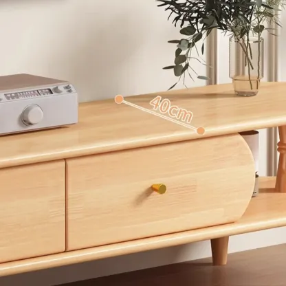Durable Wooden TV Stand with Open Storage for Living Room Image - 10