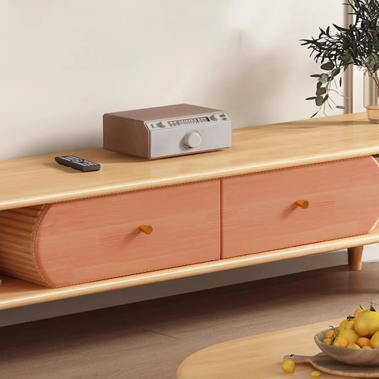 Durable Wooden TV Stand with Open Storage for Living Room Image - 11 | homeyfad